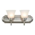 Yosemite 2 Light Vanity, Satin Nickel with White Frosted Glass 4992-2SN